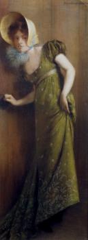 皮埃爾 卡列爾 貝勞斯 Elegant Woman In A Green Dress 皮埃爾 卡列爾 貝勞斯 Elegant Woman In A Green Dress
